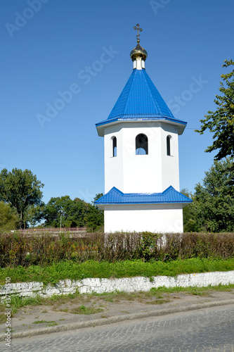 Belltower of church in honor of an icon of the Mother of God 