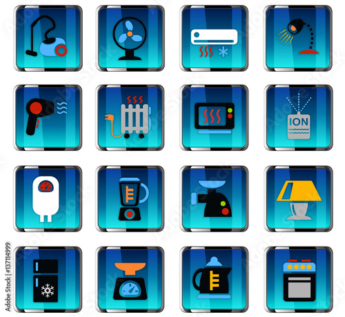 home appliances icon set