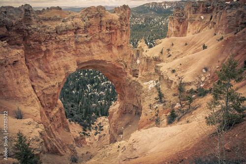Natural bridge rock formation in Bryce Canyon National Park,