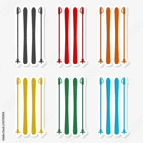 Ski icon. Vector illustration