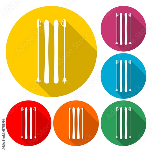 Ski icon. Vector illustration
