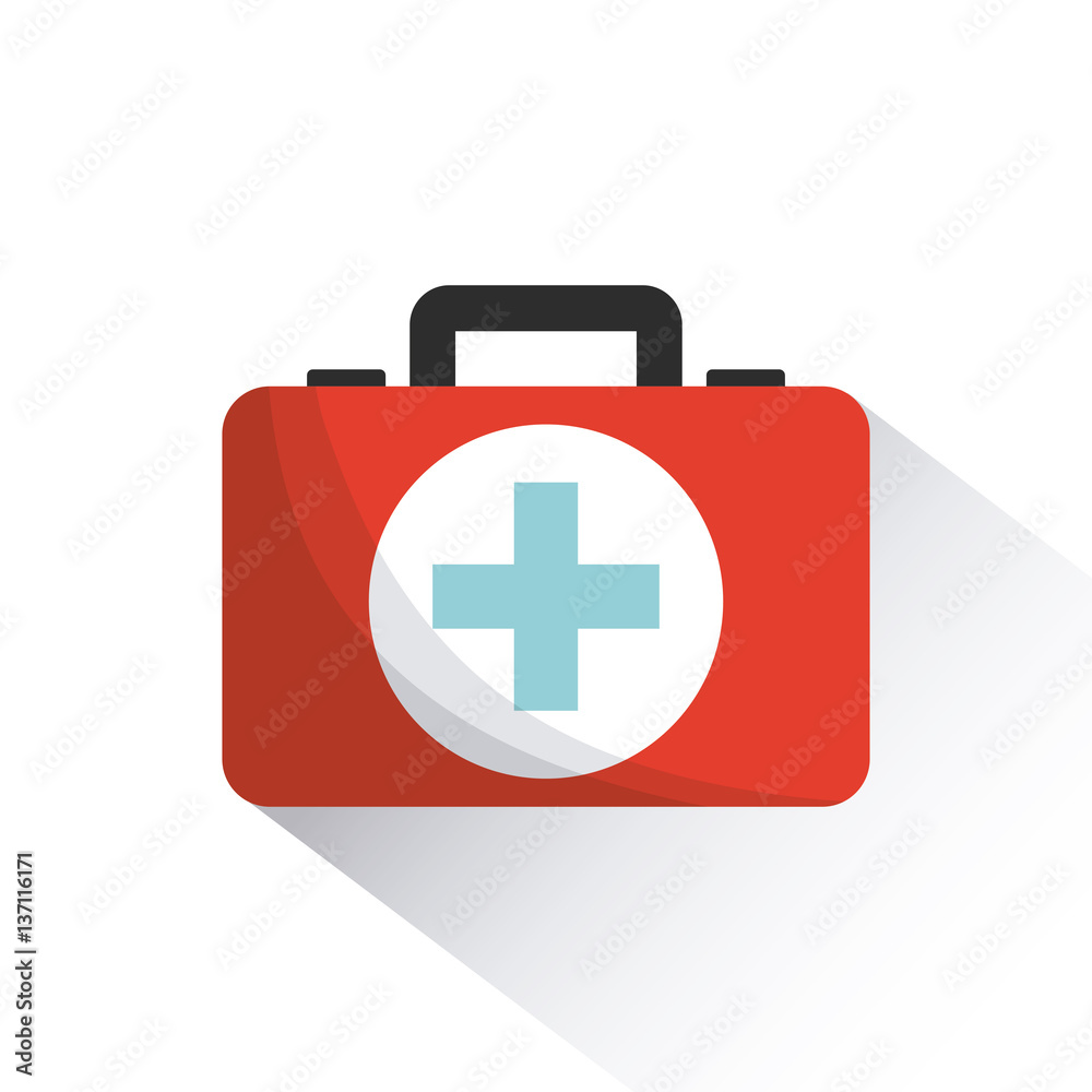 first aid briefcase over white background. colorful design. vector illustration first aid briefcase over white background. colorful design. vector illustration