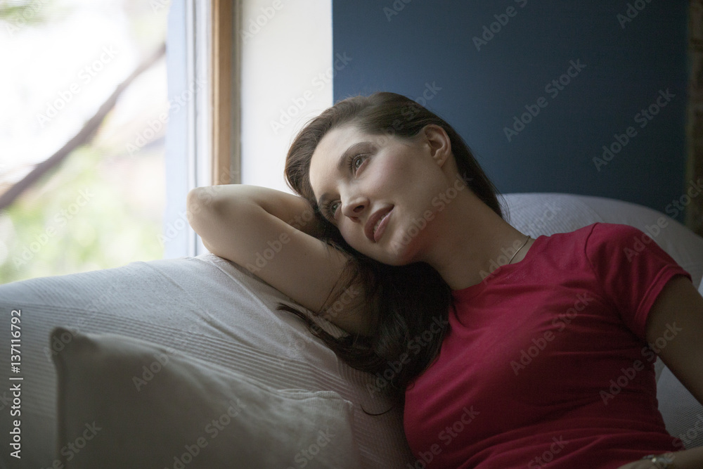 Woman lying in bed Woman lying in bed