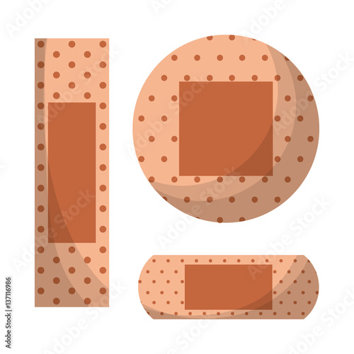 band aids over white background. colorful design. first aid concept. vector illustration