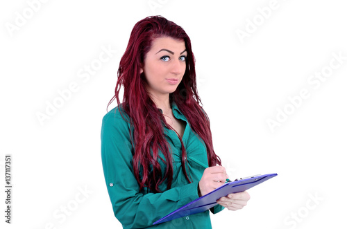 isolated business woman photo