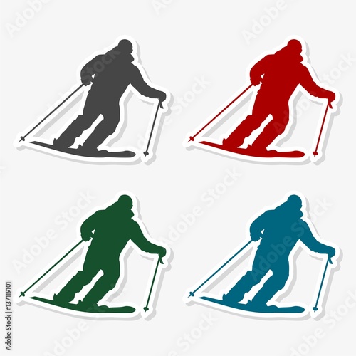 Ski icon. Vector illustration 