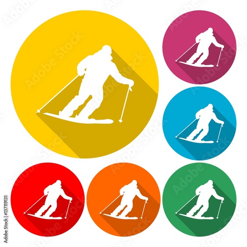 Ski icon. Vector illustration 