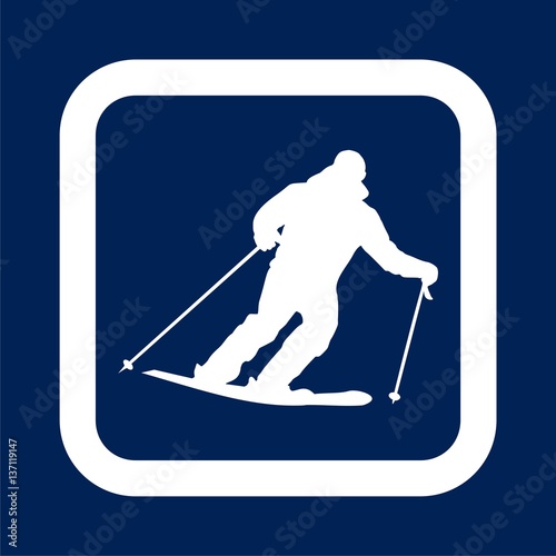 Ski icon. Vector illustration 