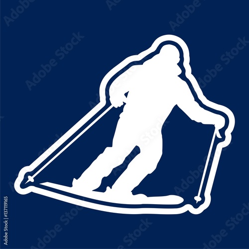 Ski icon. Vector illustration 