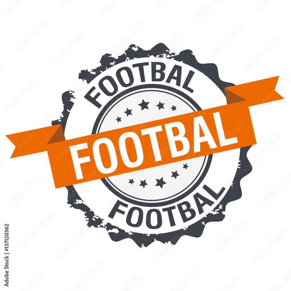 Footbal stamp sign, seal logo