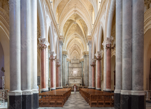 Interior of the Erice Cathedral  province of Trapani. Sicily  Italy