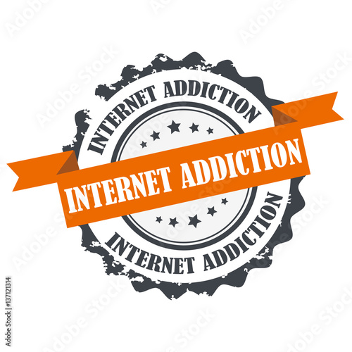 Internet addiction stamp.sign,seal.logo