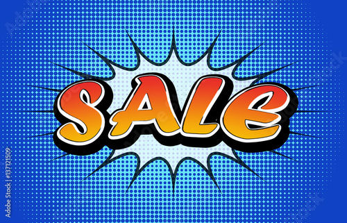 sale sale comics vintage icons over background illustration retro 