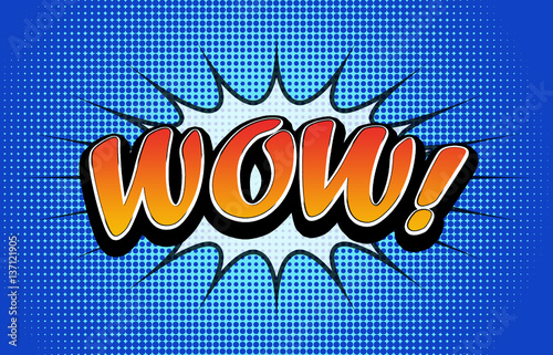 wow comics vintage icons over background illustration retro 80's
