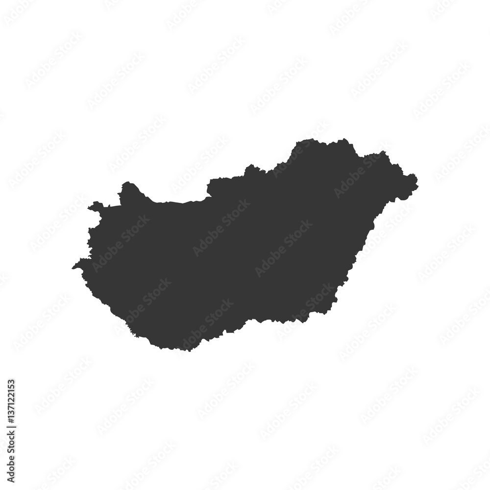 Hungary map silhouette