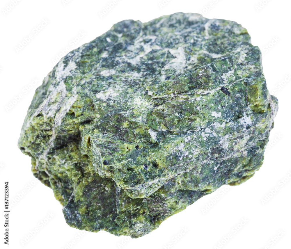 specimen of serpentine stone isolated