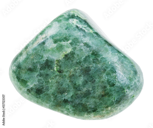polished green jadeite gemstone isolated