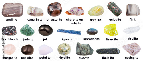 collection of gemstones with descriptions photo