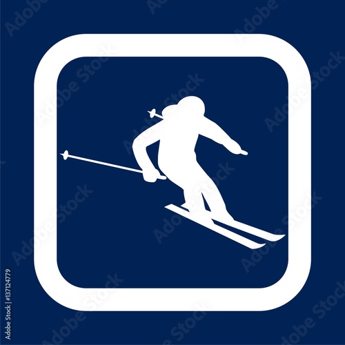 Ski icon. Vector illustration