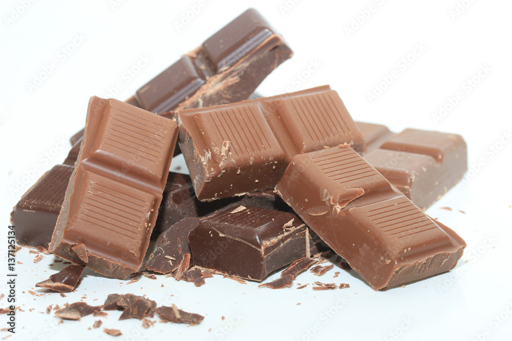 Pieces of chocolate bars Pieces of chocolate bars