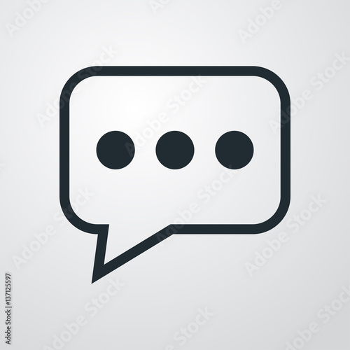 Icono plano silueta comentario cuadrado en fondo degradado