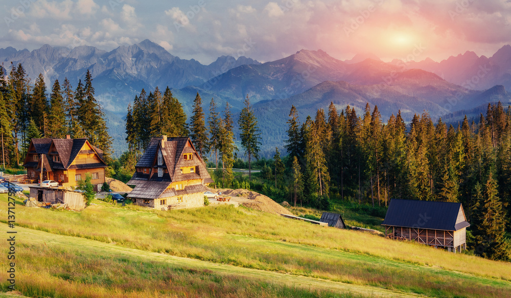 Traditional wooden house in the mountains