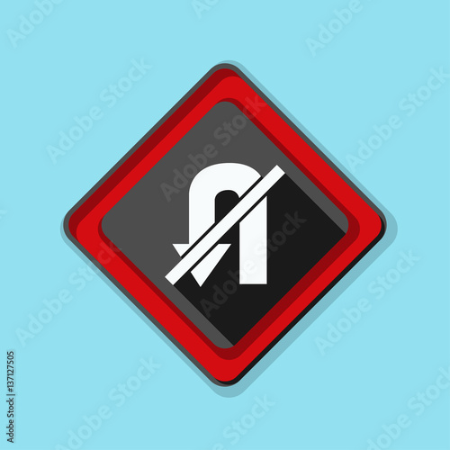 No U-Turn Sign illustration