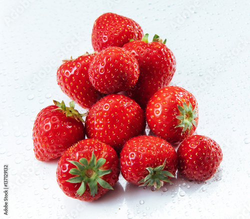 Tasty big ripe strawberry isolated on white background