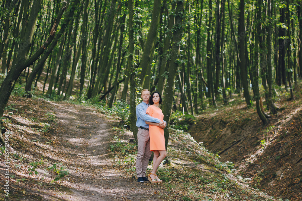 Fototapeta premium loving couple walking park