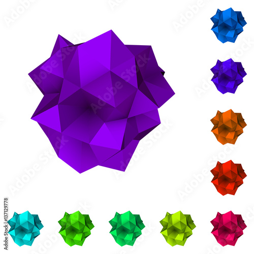 Set of 3d abstract geometric shape.