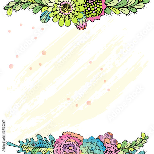 Colorful hand drawn flower bouquets illustration isolated on white background. Floral wallpaper design