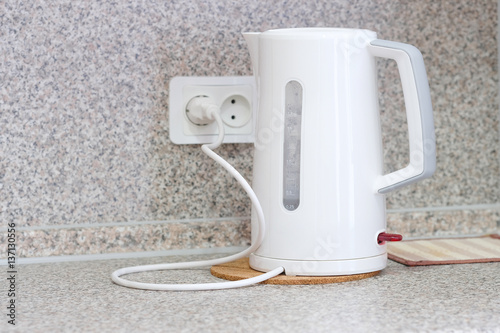 White electrical kettle