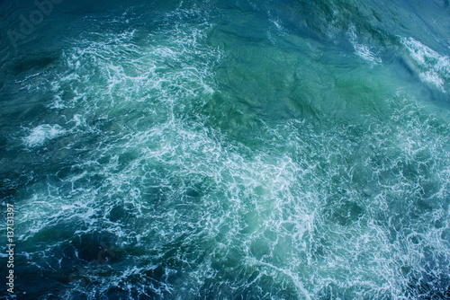 Fototapeta Naklejka Na Ścianę i Meble -  Background blue waves of the sea. Beauty world.
