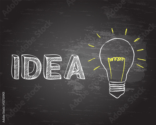 Idea Light Bulb Blackboard