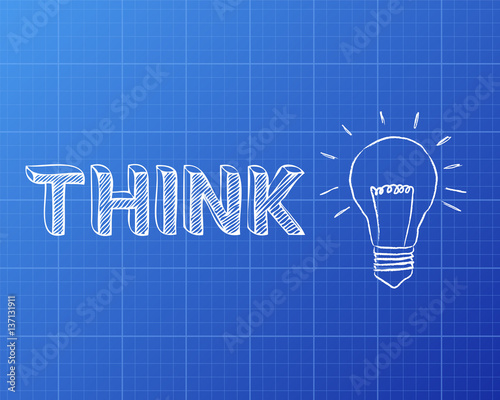 Think Light Bulb Blueprint