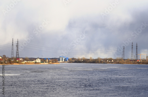 Coast of the river Neva on the outskirts of St.Petersburg. © konstan
