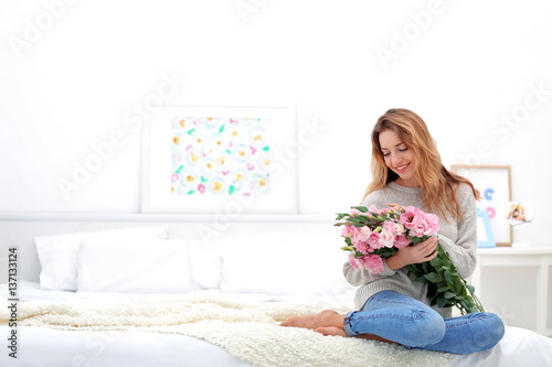 Happy young woman with beau...