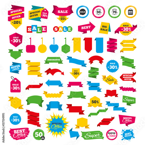 Sale speech bubble icon. Big sale shopping bag.