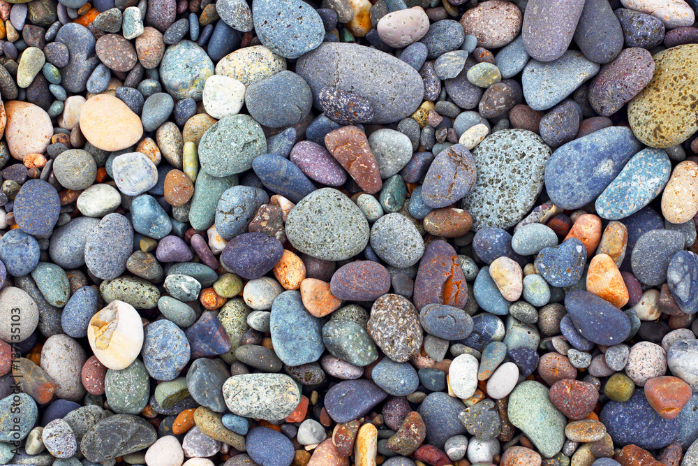 Background of stones. Pebble. Construction material. - obrazy, fototapety, plakaty 