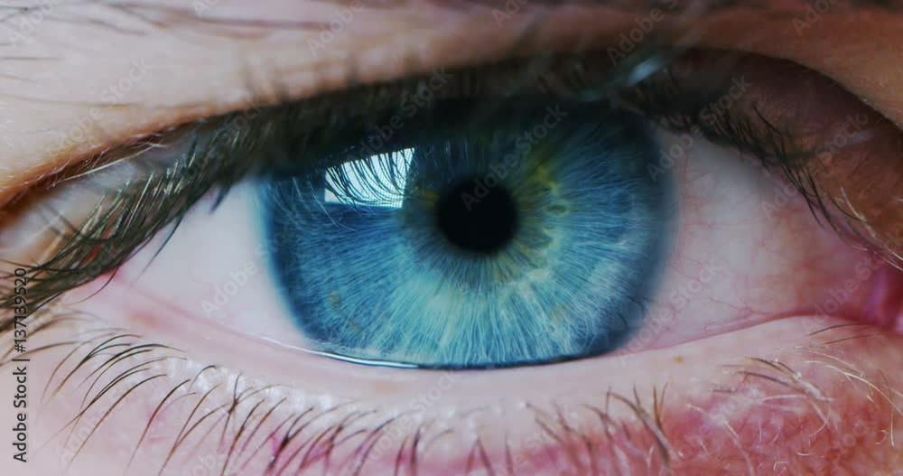 perfect blue eye macro in a sterile environment and perfect vision in resolution 6k,  concept, the vision of the future and healthy life concept. view precise and straight to the target.