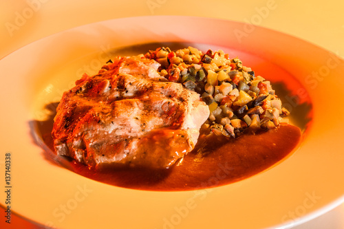 Pork with stewed vegetables