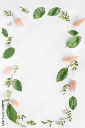 calligraphy floral pattern top view mock up