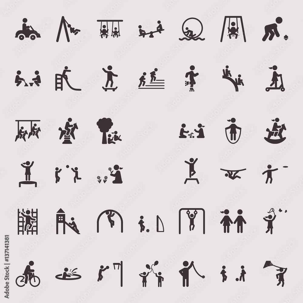 Vector stick figure playing Vector stick figure playing