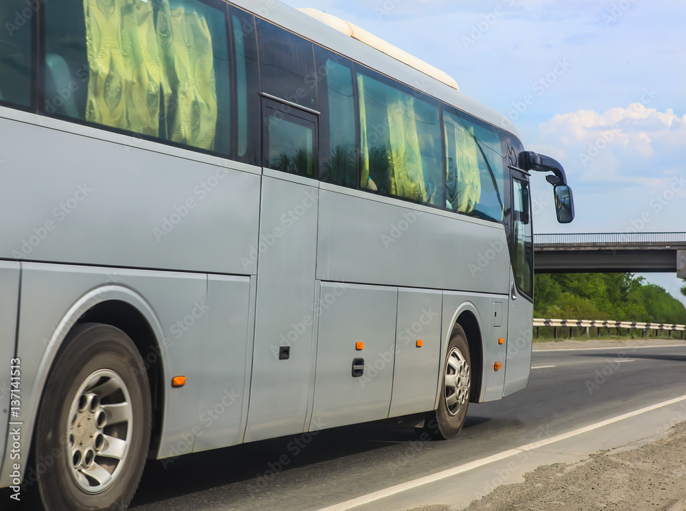 bus goes on highway