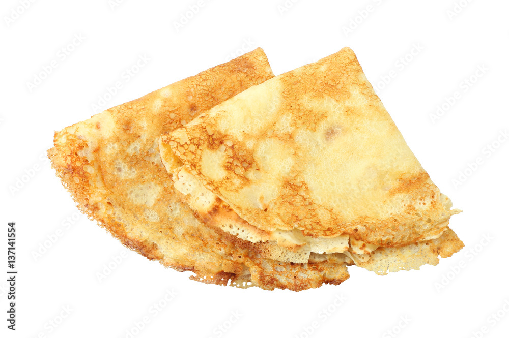 Fototapeta premium Tasty pancakes on white background