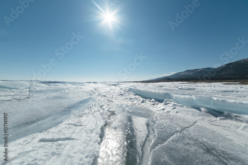 Baikal lake in winter.