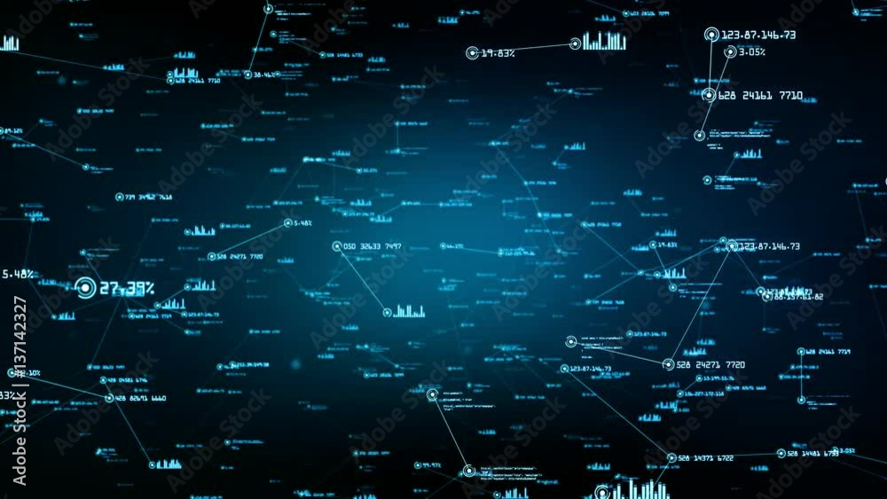 Global network connections. You can use it for a technology, communication or social media background. Available in multiple versions. Green-Blue color. Seamless loop. 4K