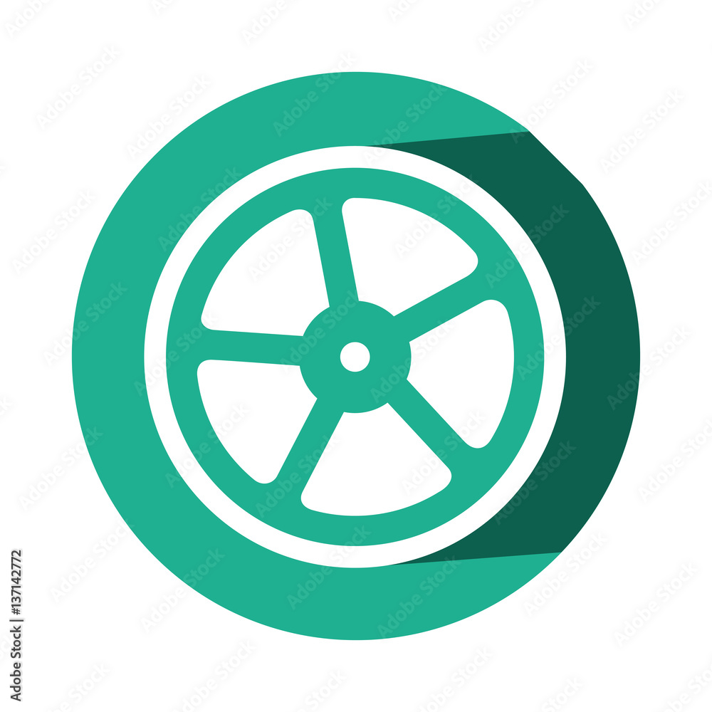 colorful silhouette with wheel car vector illustration
