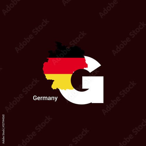 Germany Initial Letter Country with Flag Map Vector Free Download Germany Initial Letter Country with Flag Map Vector - GFXLoad