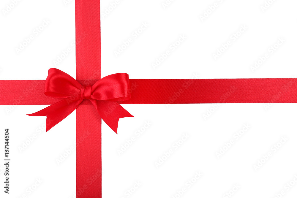 Silk red ribbon isolated on white Silk red ribbon isolated on white
